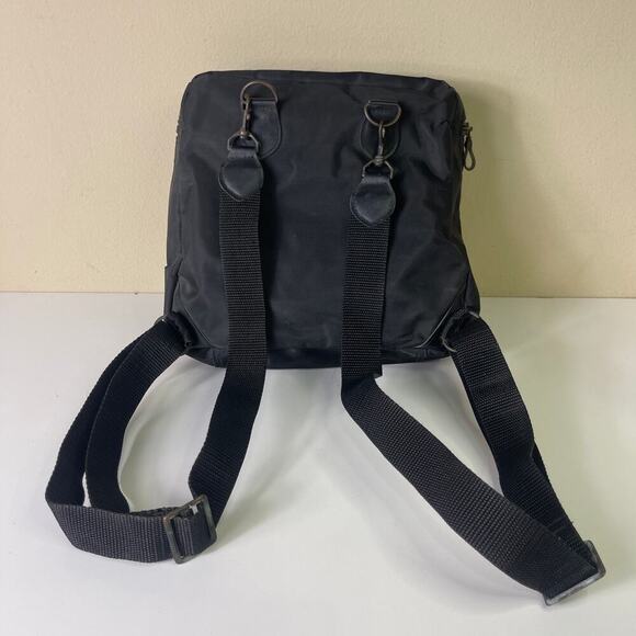 Vintage 90s GAP Black Nylon Zip Closure Square Backpack 9" x 9" - Picture 2 of 15